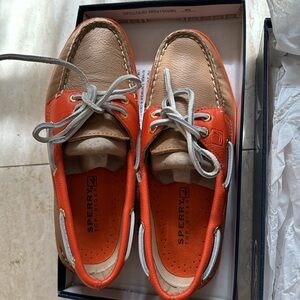 NEW Sperry Top-Sider “A/O 2 Eye” tan / orange / gold